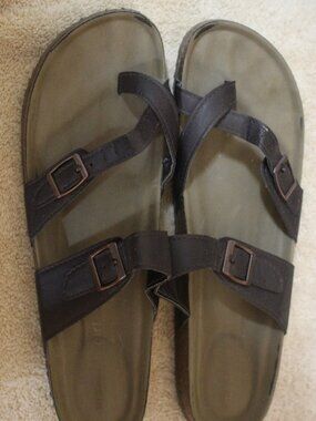 Madden Girl Brown Buckle Strap Footbed Sandals